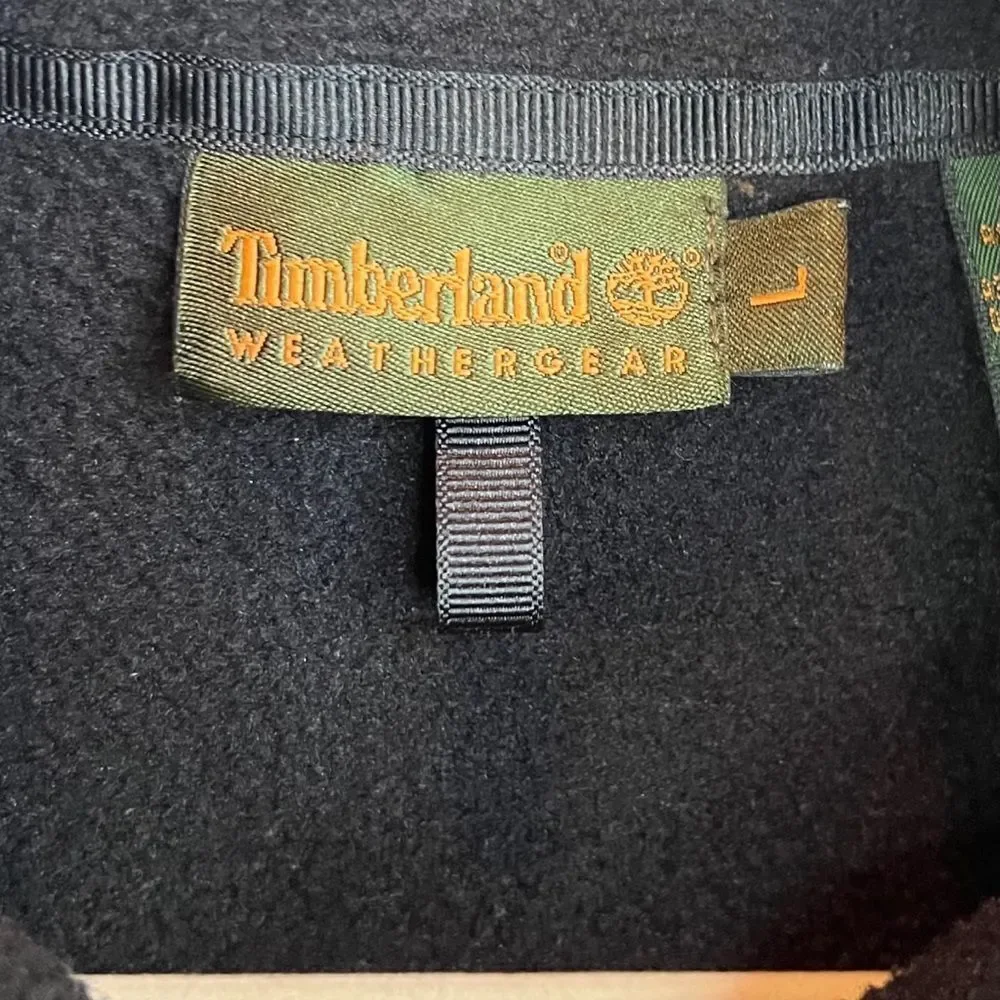 Timberland Men's Large PolarTec Fleece Full Zip Sleeveless Black Winter Vest L